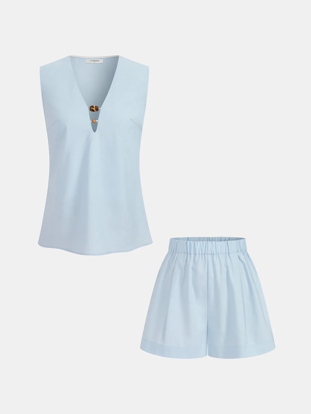COMMENSE Beaded Linen Blend Top & Shorts Set - size XSmall - Picture 2 of 10
